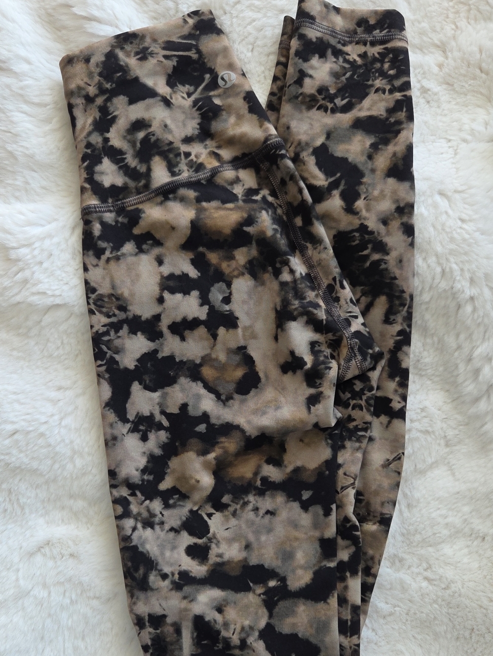 lululemon athletica Tie-Dye Black and Tan Leggings